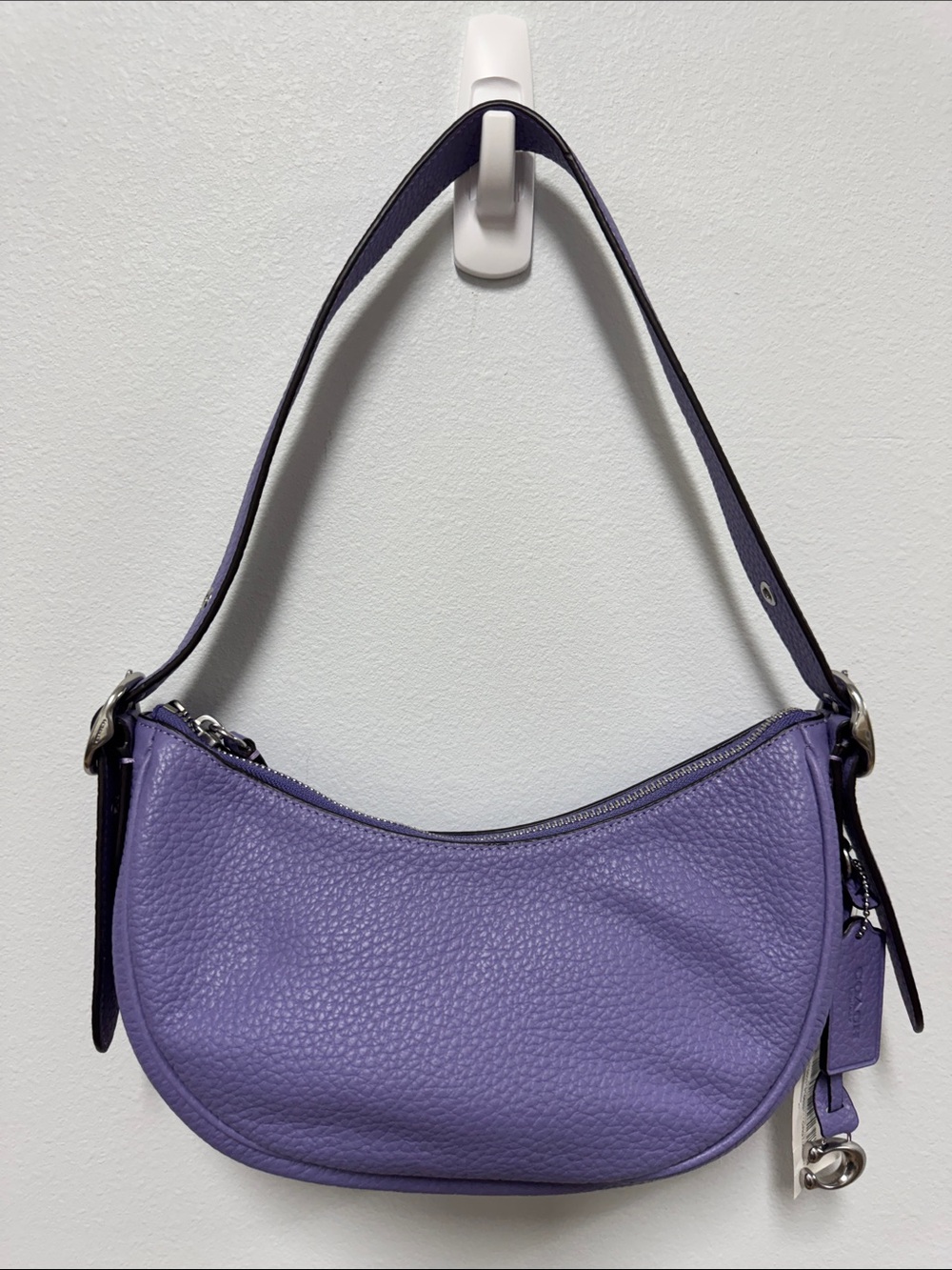 Coach Lavender Purple Pebbled Leather Shoulder Bag